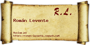 Román Levente névjegykártya